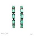 ARGOLA 20 ESMERALDAS COLOMBIANAS RETANGULAR 18,01CT 22 BRILHANTES NEGROS 2CT 19,32G OURO 18K COM RODIO NEGRO - COLEÇAO COLOMBIA EMERALD