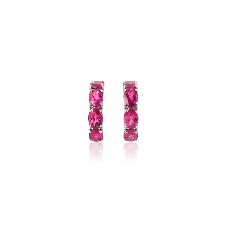 ARGOLA 8 RUBELITAS OVAL 6,33CT 6,22G OURO BRANCO 18K - COLEÇAO RUBELITA