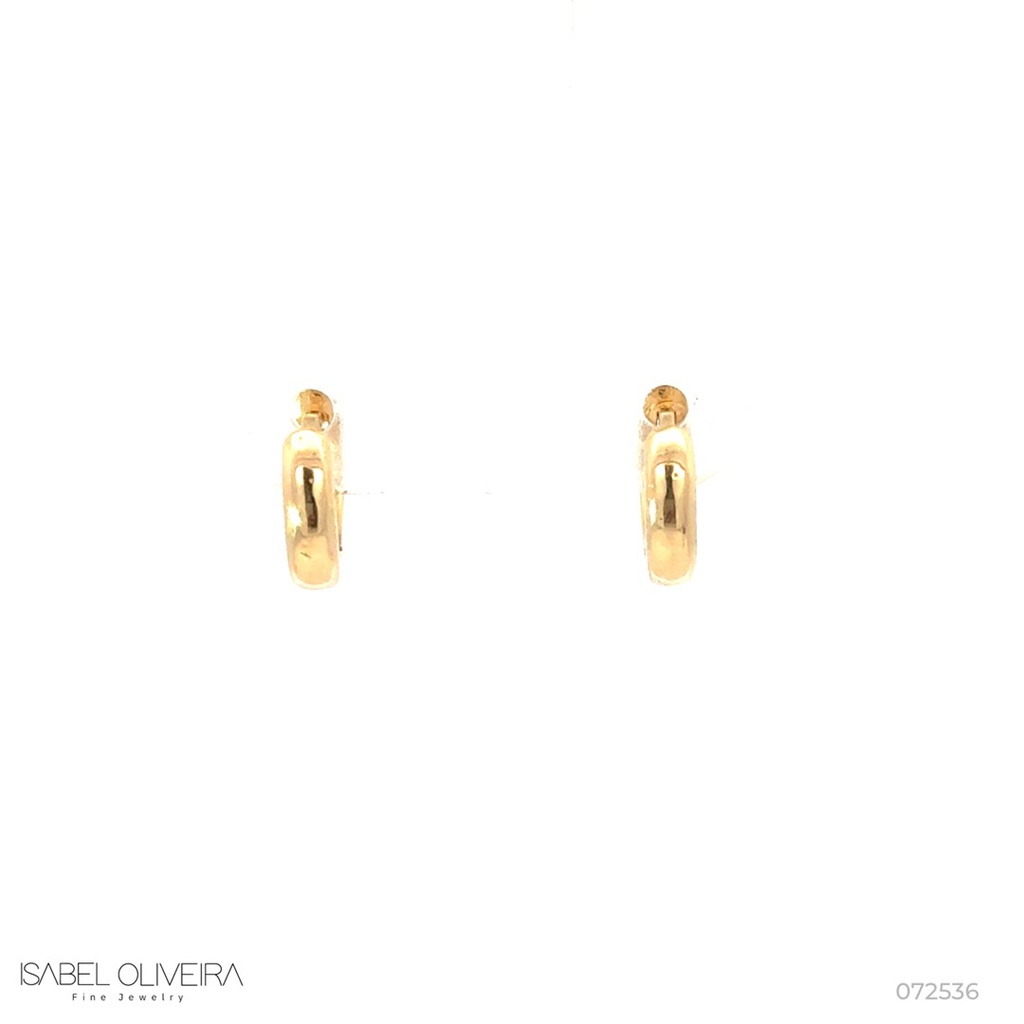 [072536] Argola 9,70mm Diâmetro Fio Meia Cana 2,50mm 1,40g Ouro Amarelo 18k - Coleção Argolas Daily