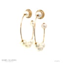 ARGOLA COM 12 PEROLAS BRANCAS 8 MM 14,11G OURO AMARELO 18K - COLEÇAO OVER THE MOON