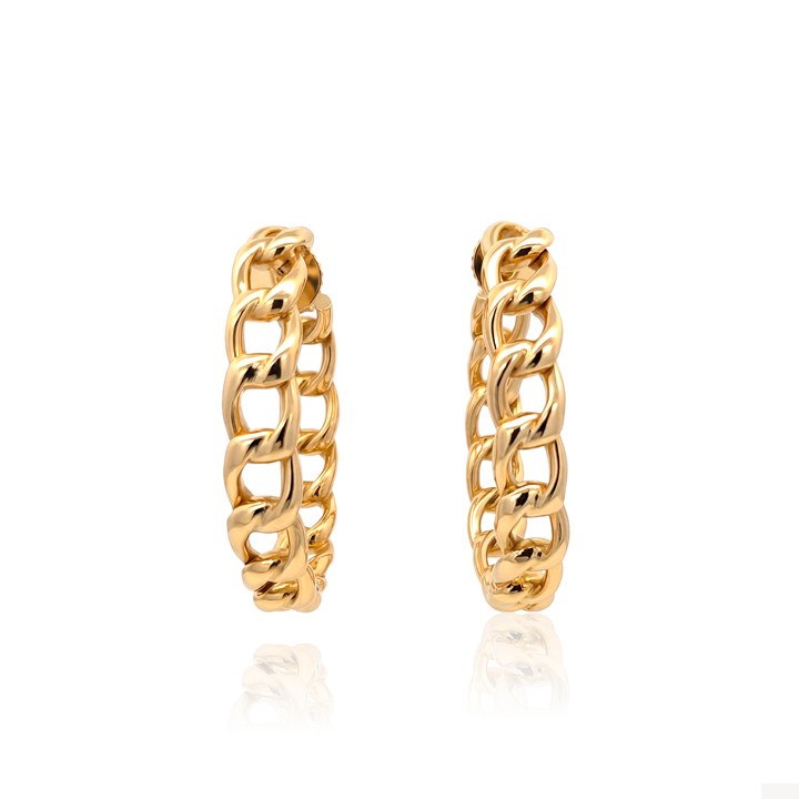 [065251] Argola Grande Elos Groumet 40mm 15,28g Ouro Amarelo 18k - Coleção Argolas Daily