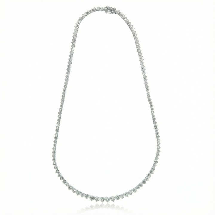 Colar Riviera Degradê 30pts a 7pts 131 Brilhantes 14,85ct H VS2 40cm 21,11g Ouro Branco 18k - Coleção Rivieras