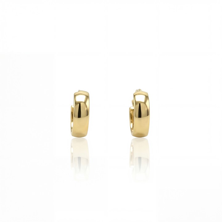 ARGOLA OCA LISA 12MM DIAMETRO FIO MEIA CANA 4MM 1,64G OURO AMARELO 18K - COLECAO ARGOLAS DAILY