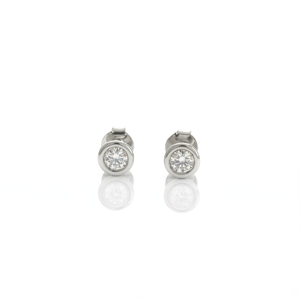 [070236] Brinco Solitário Only You 0,33 ct · Ouro Branco 18k