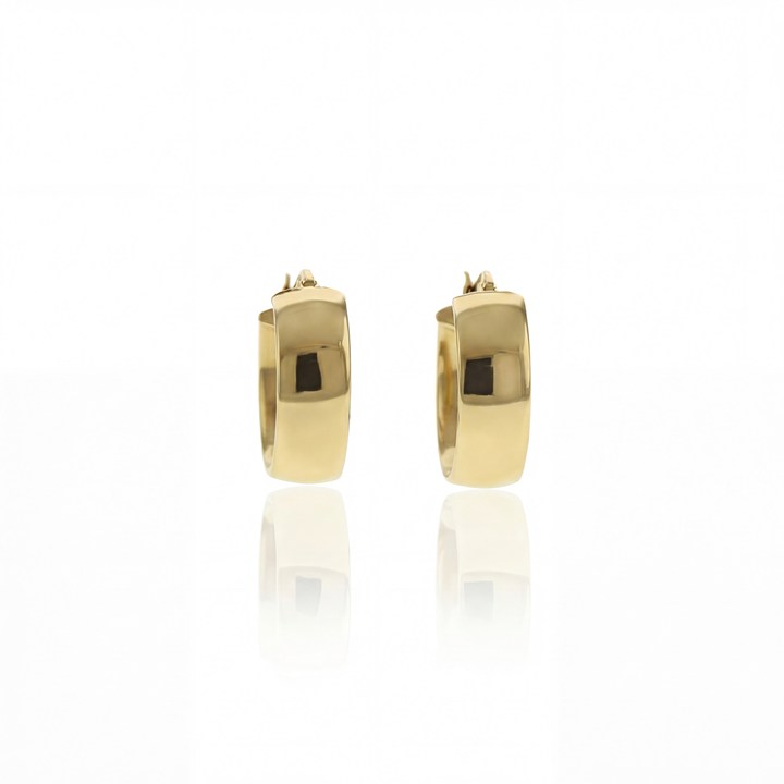 [072409] Argola Oca Lisa 15,70mm Diâmetro Fio Meia Cana 6mm 2,75g Ouro Amarelo 18k - Coleção Argolas Daily