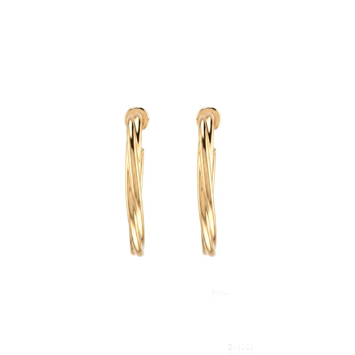 [064989] Argola Torcida 25,20mm 4,34g Ouro Amarelo 18k - Coleção Argolas Daily
