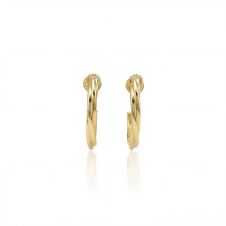 [067484] Argola Trançada 30mm 6,81g Ouro Amarelo 18k - Coleção Argolas Daily