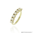 15-MEIA ALIANÇA 7 BRILHANTES 1,01CT G VS1 3,60G OURO AMARELO 18K - COLEÇAO SOULMATES