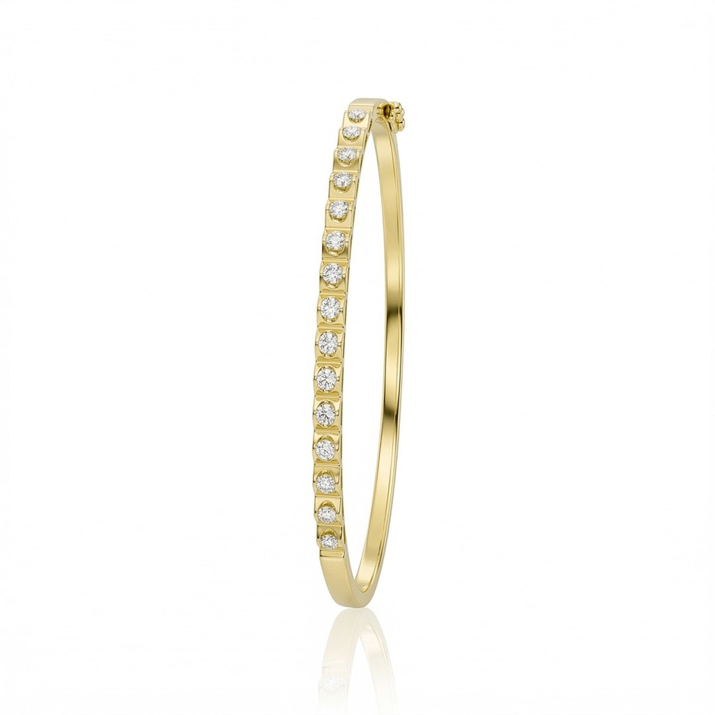 [073704] Bracelete 15 Brilhantes 0,52ct 6,05g 16cm Ouro Amarelo 18k - Coleção Laisa