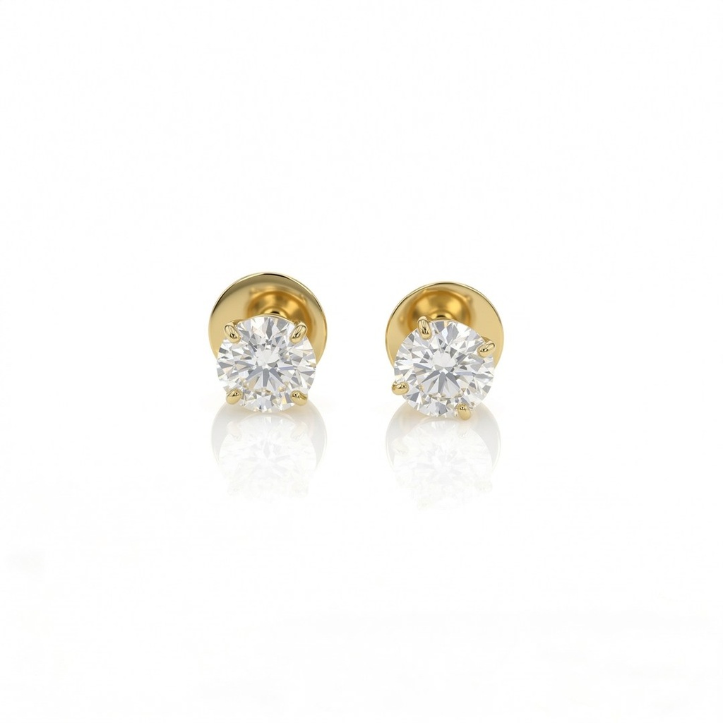 100-Brinco Solitário 2 Brilhantes 2,0ct g VS2 2,52g Ouro Amarelo 18k - EGL 1701794938/1701795030 - Coleção Only You