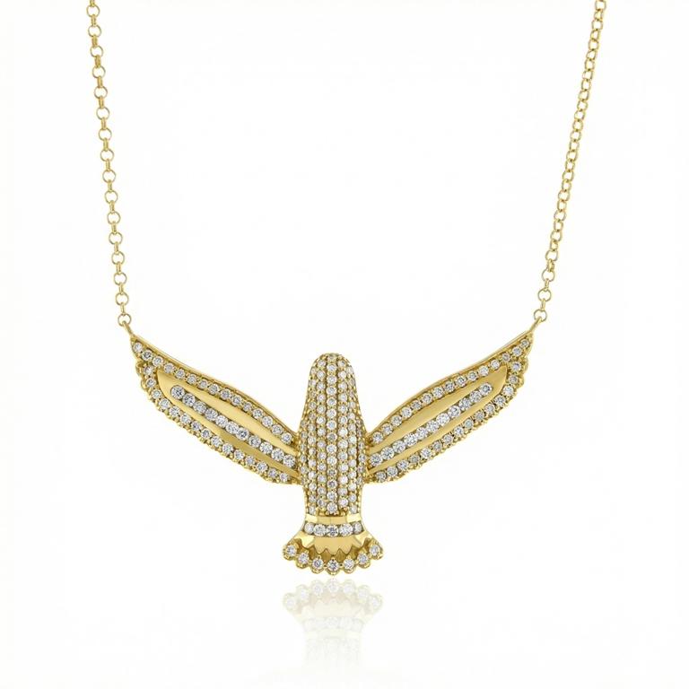 G-Colar Espírito Santo 172 Brilhantes 1,05ct H VS2 8,16g Ouro Amarelo 18k - Coleção Fe Santos