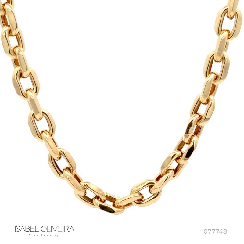 Corrente Elo Groumet Gg com Fecho Gaveta 45cm 17,15g Ouro Amarelo 18k