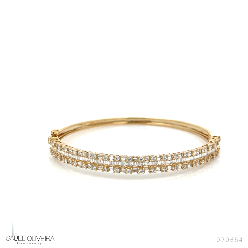 Bracelete 42 Brilhantes 0,78ct Diamantes Trapézio 0,96g 10,78g Ouro Amarelo 18k - Coleção Onassis