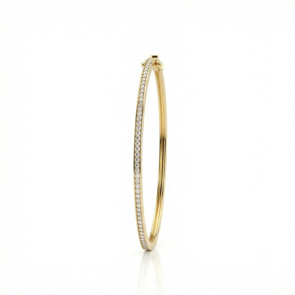 [071826] Bracelete 51 Brilhantes 0,74ct g VS1 10,71g Ouro Amarelo 18k - Coleção Laisa