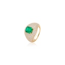 Anel Dedinho Bombê com Esmeralda Colombiana Octogonal 1,54ct 164 Brilhantes 1,37ct H VS2 6,00g Ouro Amarelo 18k - Coleção Colômbia Emerald