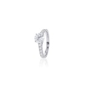 150-ANEL SOLITARIO 1 BRILHANTE 1,50CT H VVS1 10 BRILHANTES 0,56CT H VS2 3,53G OURO BRANCO 18K - CERTIFICADO EGL 1701860427 - COLEÇAO ONLY YOU