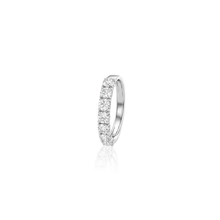 15-Meia Aliança 7 Brilhantes 1,12ct H VS2 3,35g Ouro Branco 18k - Coleção Soulmates