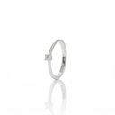 10-Anel Solitário Brilhante 0,12ct H VS2 Fio Batido 2,09g Ouro Branco 18k - Coleção Only You