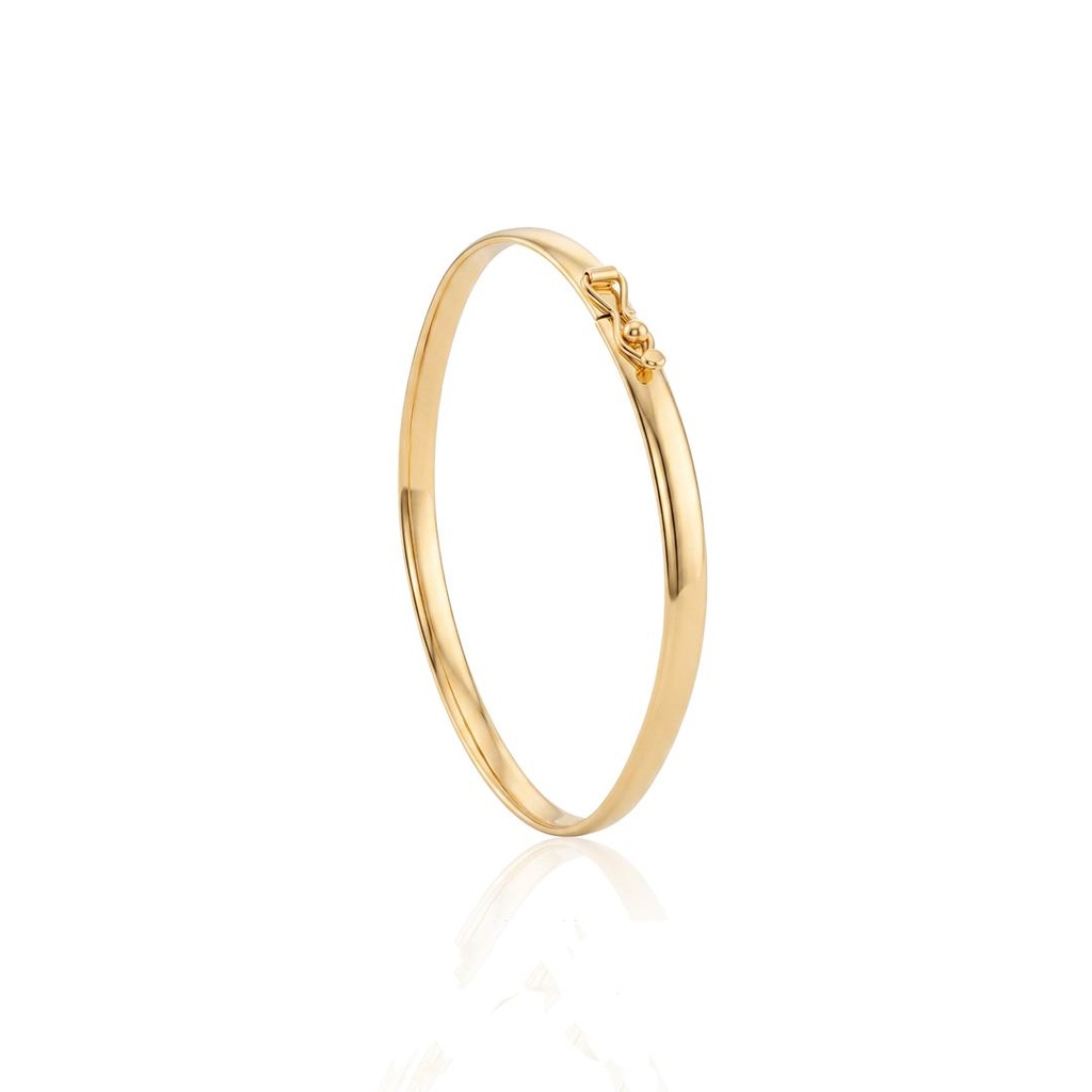 [072138] Bracelete Oco Fio Reto 3,90mm 16cm 3,26g Ouro Amarelo 18k - Coleção Minimalista