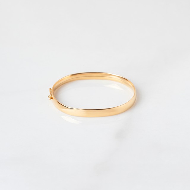 [072142] Bracelete Oco Fio Reto 6,00mm 16cm 5,76g 18k - Coleção Minimalista