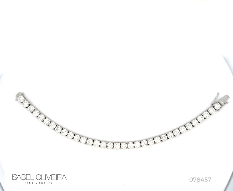 [078453] 50-Pulseira Riviera 33 Brilhantes 16,83ct 18cm 19,70g Ouro Branco 18k - Coleção Rivieras
