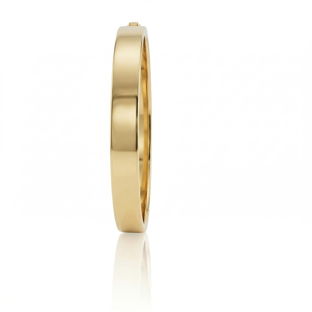 [068407] Bracelete Oco Meia Cana 8mm 9,00g Ouro Amarelo 18k - Coleção Minimalista