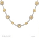 Colar 11 Diamantes Fancy 2,14ct 268 Brilhantes 2,50ct 43cm 9,60g Ouro Branco e Amarelo 18k - Coleção Laisa