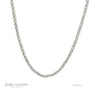 2,5-Colar Riviera Coroa 150 Brilhantes 3,77ct 44cm 11g Ouro Branco 18k - Coleção Rivieras
