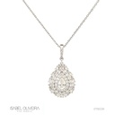 Colar 1 Diamante Gota 0,26ct 61 Brilhantes 0,89ct 43cm 4,0g Ouro Branco 18k - Coleção Laisa