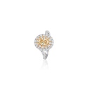 Anel 1 Diamante Fancy Oval 0,61ct 44 Brilhantes 0,87ct 3,15g Ouro Branco e Amarelo 18k - Coleção Laisa