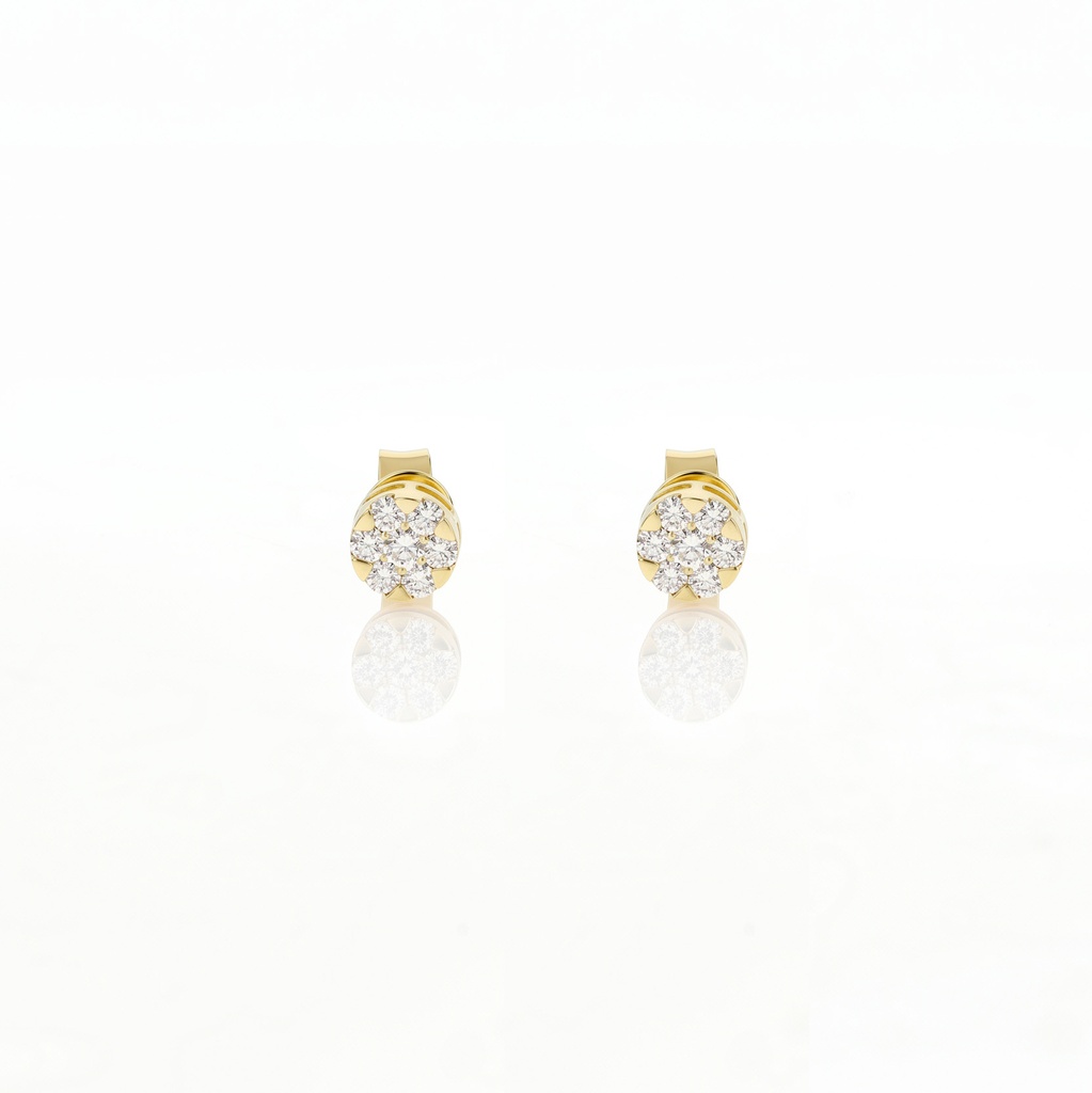 [077151] Brinco Botão 0,23 ct · Ouro Amarelo 18k