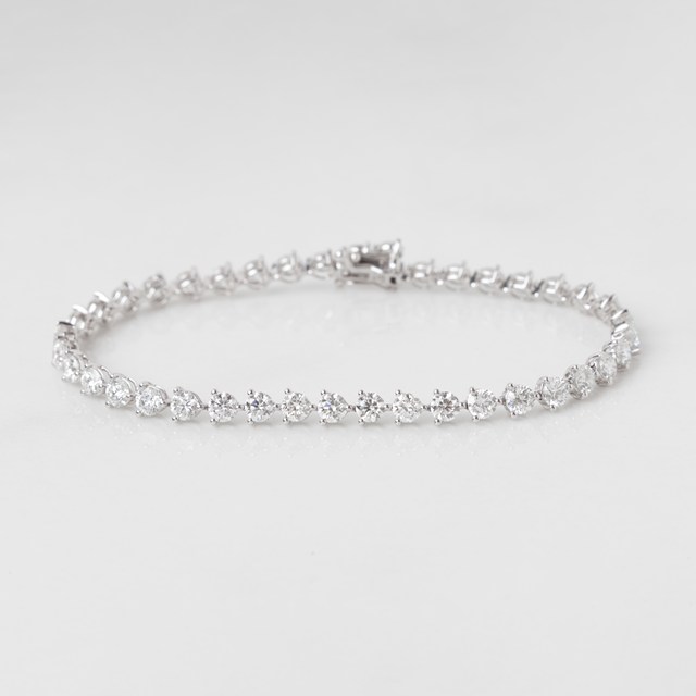 18-PULSEIRA RIVIERA 40 BRILHANTES 7,12CT 18CM 8,18G OURO BRANCO 18K - COLEÇAO RIVIERAS