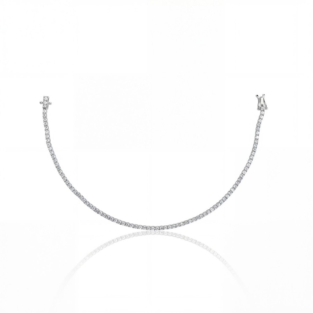 [075274] 2,2-Pulseira Riviera 89 Brilhantes 1,98ct 17cm 4,60g Ouro Branco 18k - Coleção Rivieras