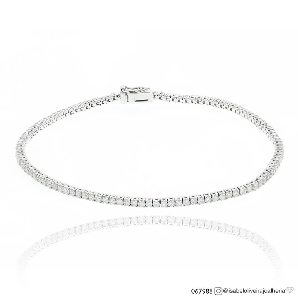 [067988] 2-PULSEIRA RIVIERA 110 BRILHANTES 1,99CT 6,80G OURO BRANCO 18K - COLEÇAO RIVIERAS
