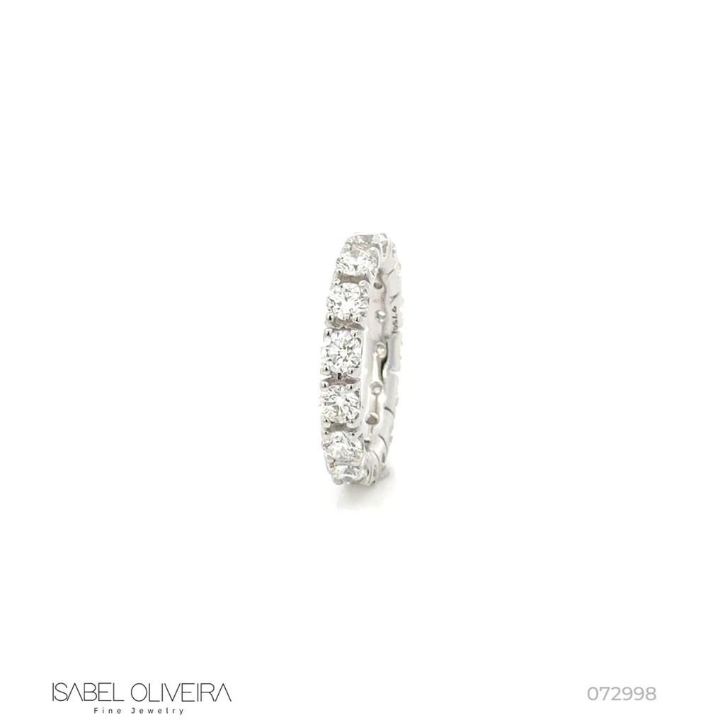 [072998] 20-ALIANCA INTEIRA 15 BRILHANTES 3,37CT H VS2 4,92G OURO BRANCO 18K - COLEÇAO SOULMATES
