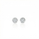 Brinco 10 Diamantes Navetes e Carré 0,94ct 12 Trapézio 0,50ct 12 Brilhantes 0,21ct 3,0g Ouro Branco 18k - Coleção Laisa