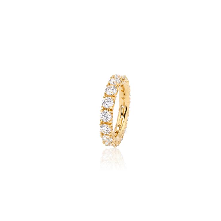 [077544] 20-Alianca Inteira 16 Brilhantes 3,74ct H VS2 6,44g Ouro Amarelo 18k - Coleção Soulmates