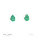 Brinco 2 Esmeraldas Brasileiras Gota 2,24ct 2,0g Ouro Amarelo 18k - Coleção Brazilian Emerald