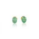 Brinco 2 Esmeraldas Brasileiras Oval 3,93ct 3,19g Ouro Amarelo 18k - Certificado Belmont - Coleção Brazilian Emerald