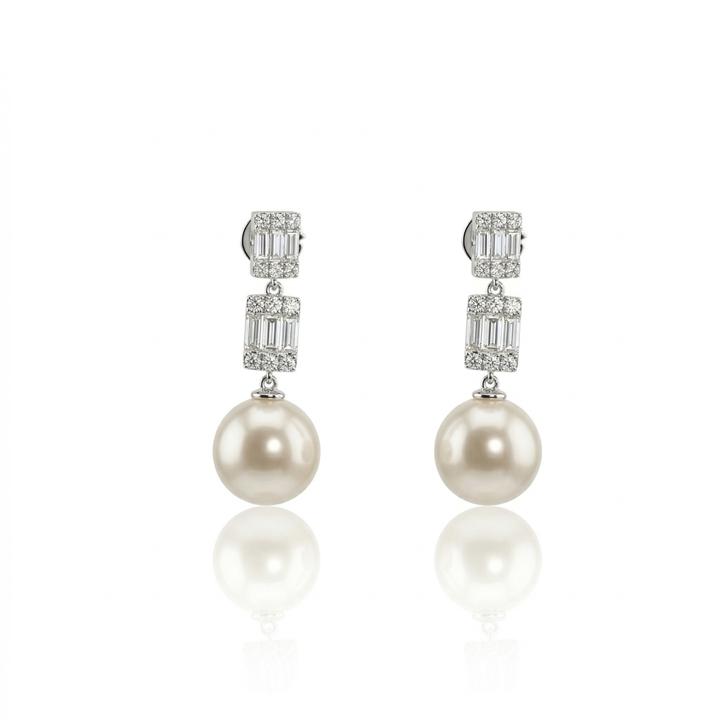 [076891] Brinco Over the Moon 0,49 ct · Ouro Branco 18k