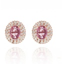 Brinco 2 Safiras Rosa Oval 2,27ct 60 Brilhantes 1,44ct 5,46g Ouro Rose 18k - Coleção True Colors