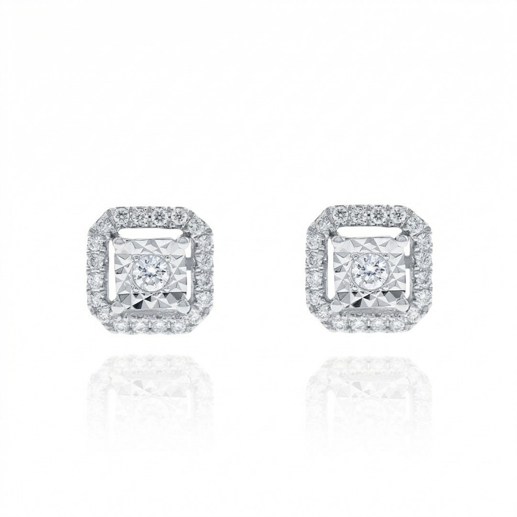 Brinco 42 Brilhantes 0,29ct 2,06g Ouro Branco 18k - Coleção Laisa