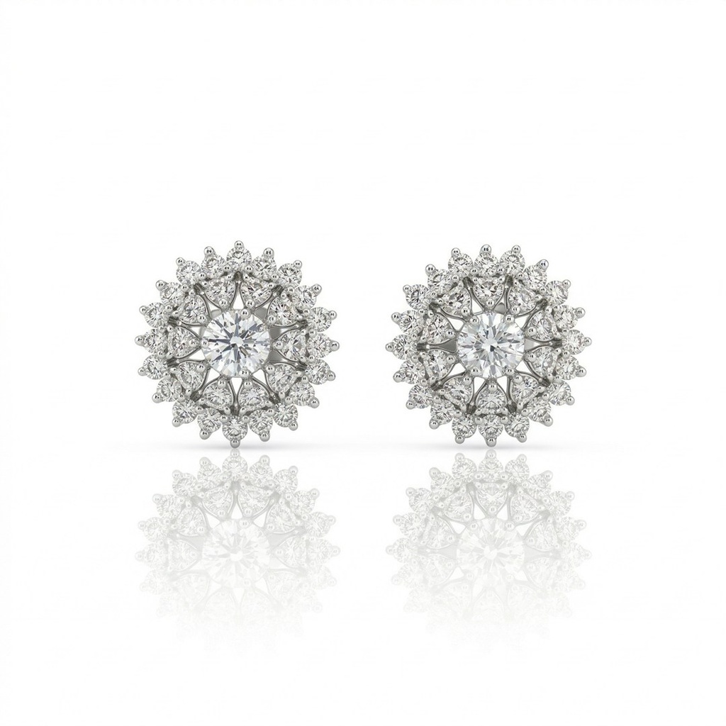 Brinco 74 Brilhantes 0,94ct 2,83g Ouro Branco 18k - Coleção Laisa