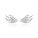 Brinco Asa 5,22g Ouro Branco 18k - Coleção Minimalista