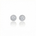 Brinco Círculo 10 Diamantes Navetes e Princess 0,90ct 92 Brilhantes 0,69ct 3,59g Ouro Branco 18k - Coleção Laisa