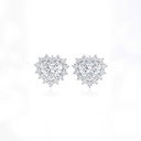 Brinco Clássico 2 Diamantes Coração 3,02ct 28 Brilhantes 0,87ct H SI1 4,13g Ouro Branco 18k - Coleção Only You