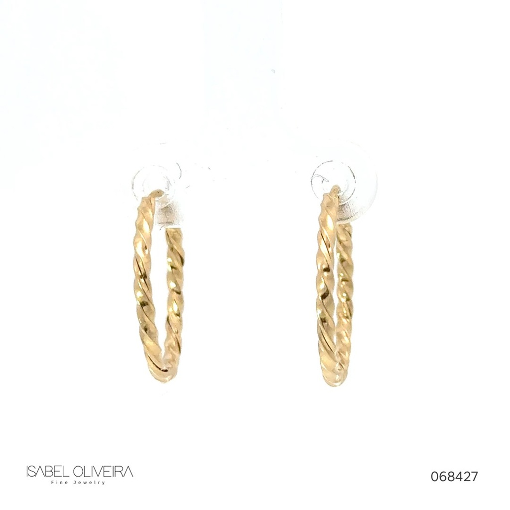 [068427] 20-Argola Oca Fio Torcido 1,60mm 1,17g Ouro Amarelo 18k - Coleção Argolas Daily