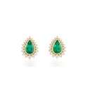 Brinco Clássico 2 Esmeraldas Brasileiras Gota 2,61ct 36 Brilhantes 1,10ct H SI1 6,72g Ouro Amarelo 18k - Coleção Brazilian Emerald