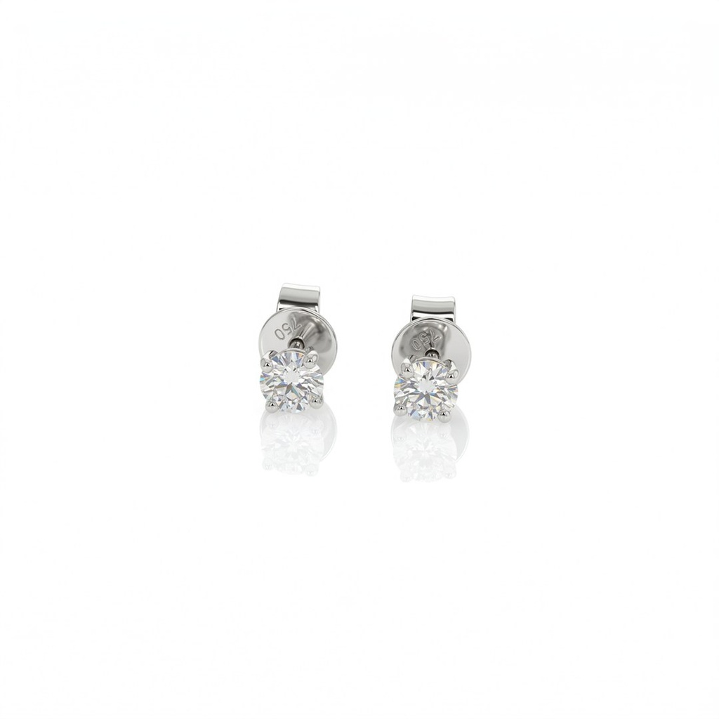 [068108] 20-Brinco Solitário 2 Brilhantes 0,47ct g VS1 1,23g Ouro Branco 18k - Only You