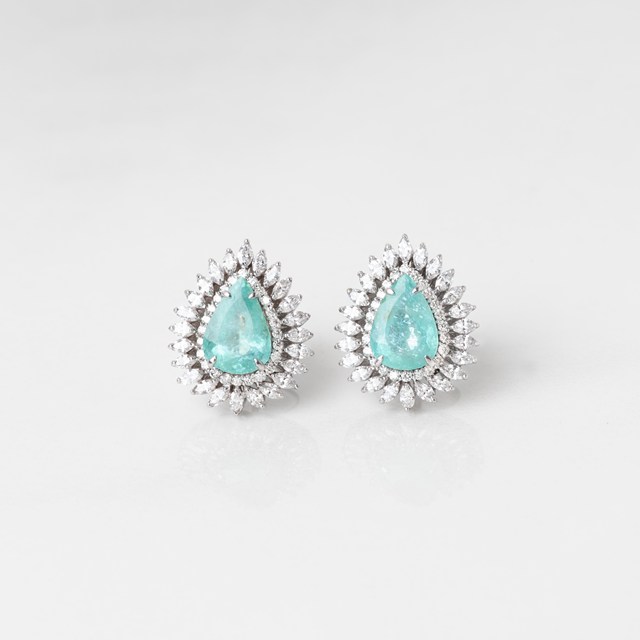 Brinco Caribbean Blue 5,15 ct · Ouro Branco 18k